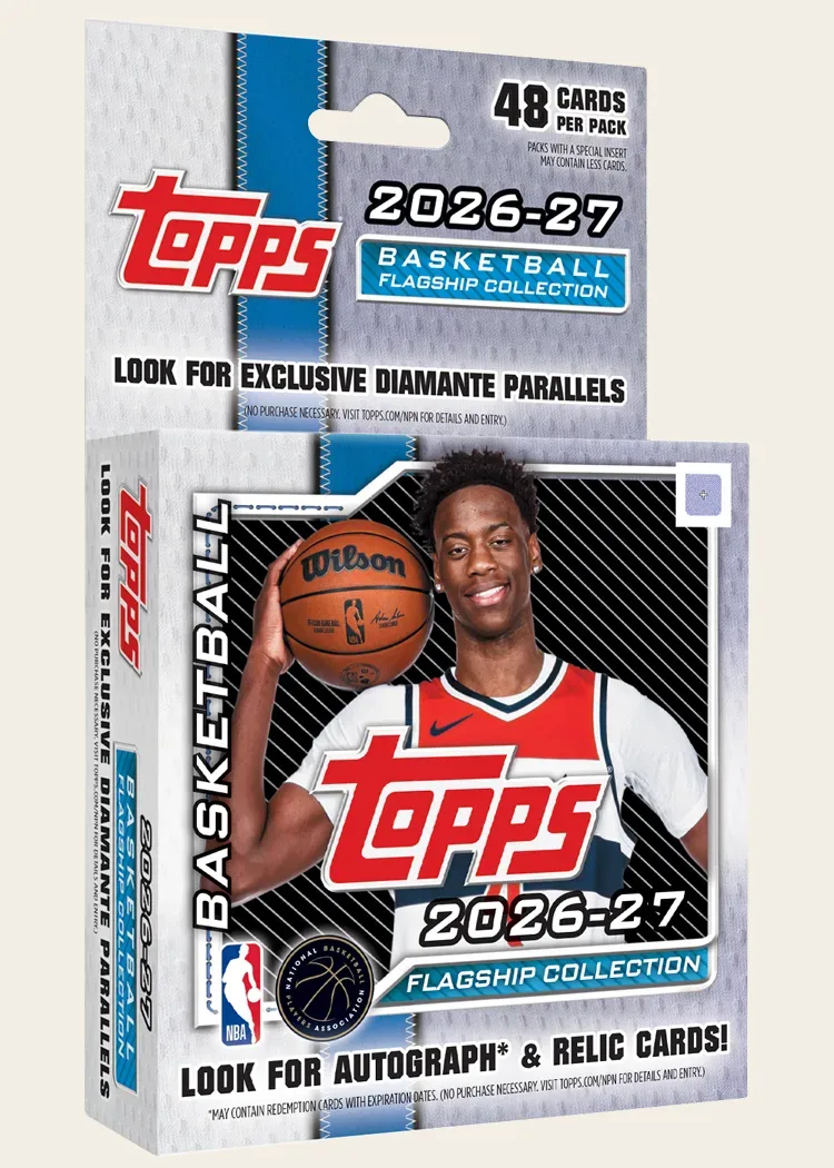 2026-27 Topps Flagship Basketball hanger pack marked 48 cards per pack with exclusive Diamante parallels